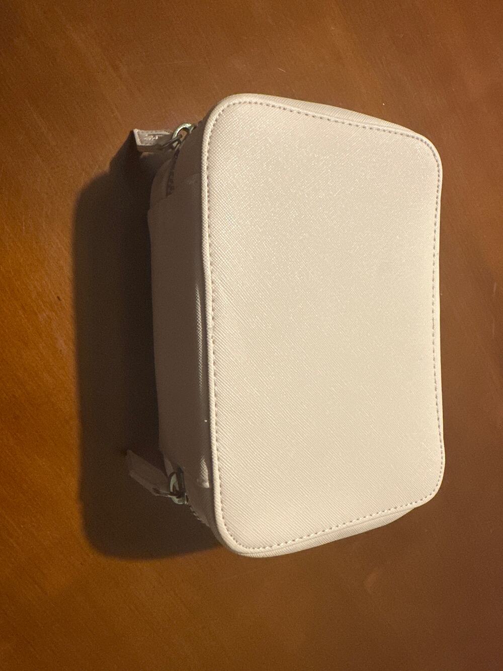 Trish McEvoy White Saffiano Makeup/Cosmetics Bag